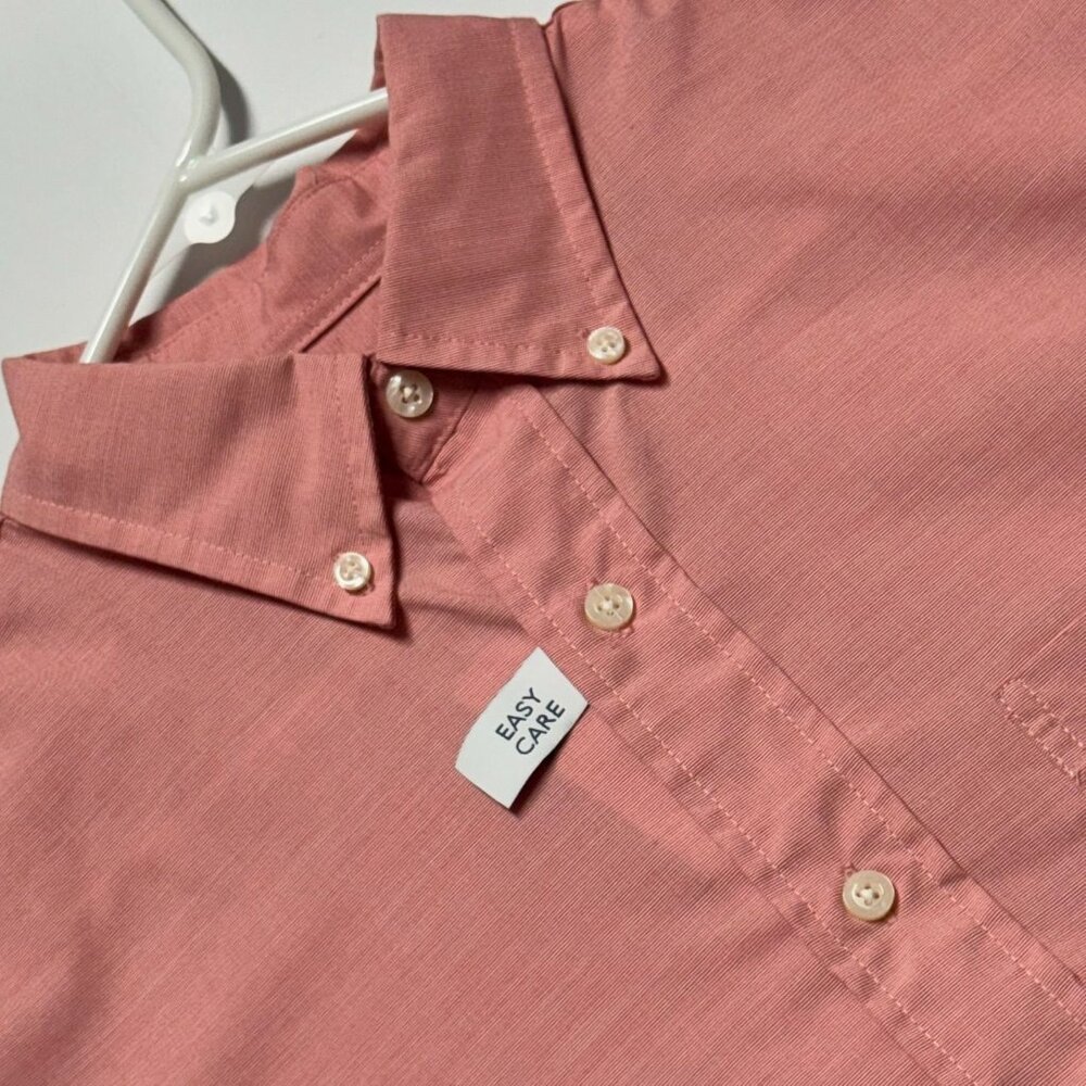 NEW Saddlebred Mens Size S Classic Fit Long-Sleeve Button-Down Pink Shirt